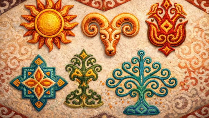 Қазақтың киіз өнерінде қандай белгілер қолданылған